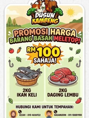 2kg Ikan Keli + 2kg Daging Lembu