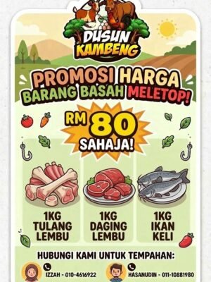 1kg Tulang Lembu + 1kg Daging Lembu + 1kg Ikan Keli